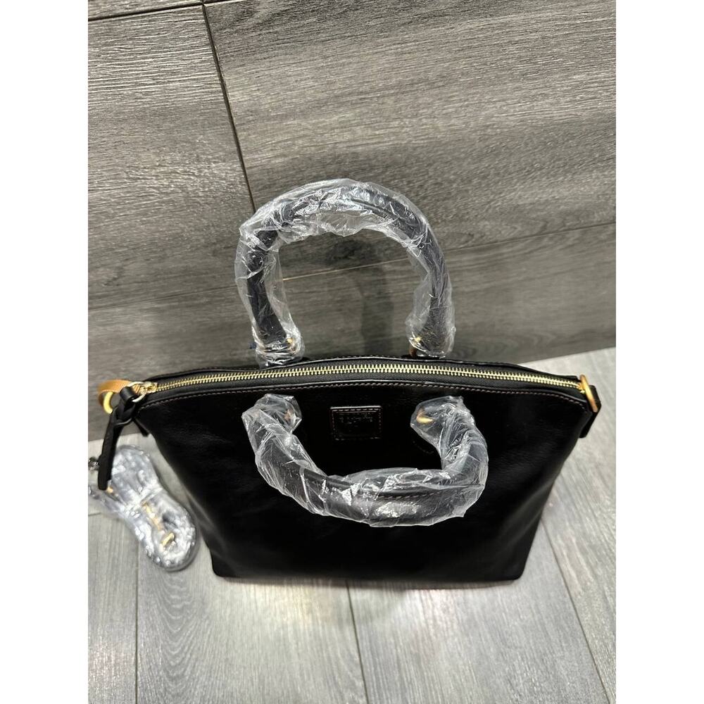 Dooney & Bourke Florentine Leather Satchel Black/Black bag A641294 - Picture 4 of 13